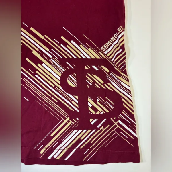 Nike Burgundy Tee with Gold Accents - Image 4