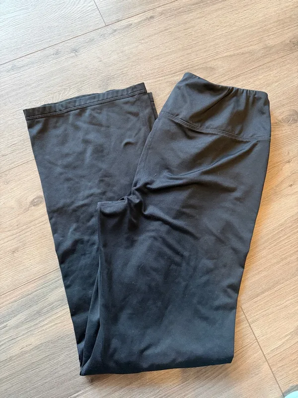 Reebok Black Flared Workout Pants with Logo - Image 3