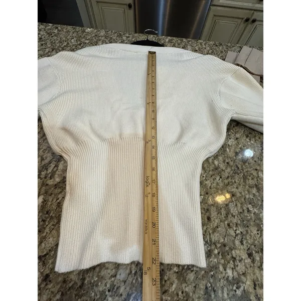Club Monaco White Pullover Crewneck Textured Sweater Size XS - Image 8