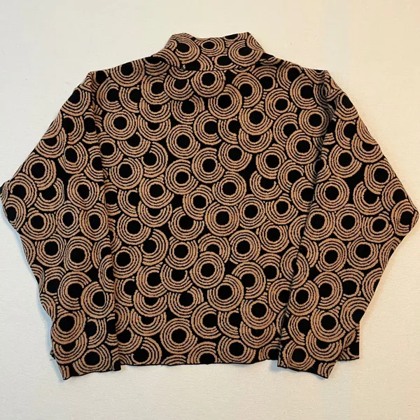 Anthropologie Maeve Funnel Neck Sweater S Boxy Boho Mod Retro Art Deco 70s - Image 5