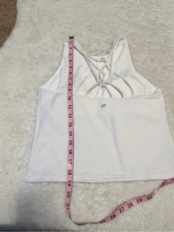 Fabletics medium White High-Neck Strappy Criss-Cross Active Tank - Image 4