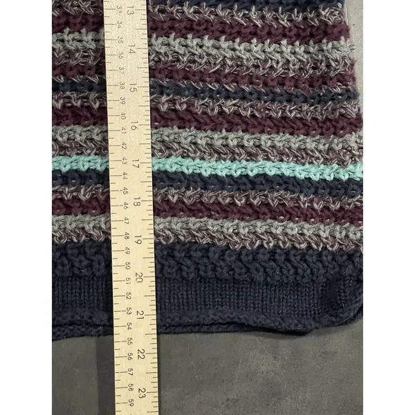 NY Jeans Sweater‎ Womens M Pullover Stripe Colorblock Heavy Ramie VTG 90s D-206 - Image 7