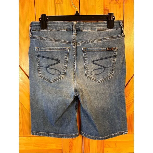 SEVEN7 Womens Weekend Bermuda shorts Size 8 Stretchy Distressed (3855) - Image 2