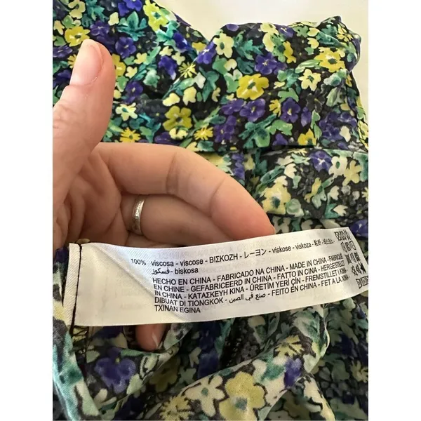 NWT Zara Women’s Full Floral Printed Button Shirt Size XS - Image 8