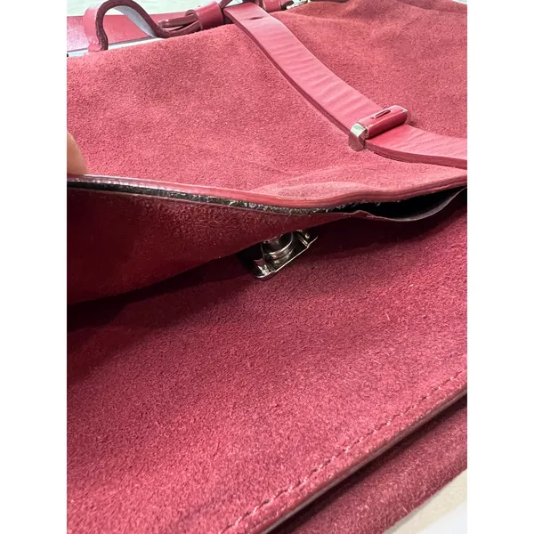 bag crossbody shoulder burgundy suede large Bess Croute messenger flap Ox Blood - Image 6