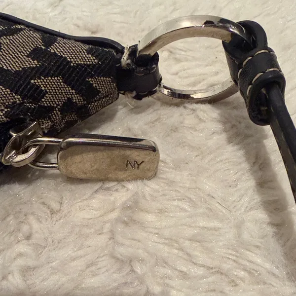 New York & Company- Vintage Black and Gray Patterned Logo Shoulder Bag Y2K - Image 8