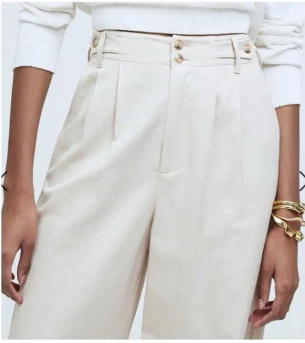 Madewell Harlow Wide Leg Pants in Drapey Twill - Harvest Moon Size 8 - Image 4