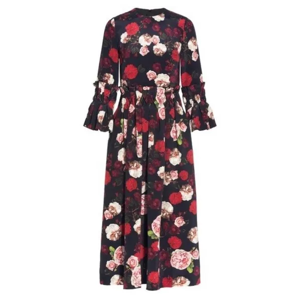 Mother Of Pearl silk Floral Dress - Image 2