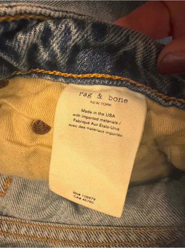 RAG & BONE Dre Low‎ Rise Distressed Denim Shorts - Image 6