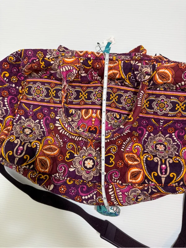 Vera Bradley Safari Sunset Paisley Design Medium Duffel Bag Purple Orange - Image 11