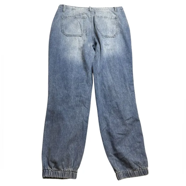 👖 RM Rebecca Minkoff Light Wash‎ High Rise Wide Leg Jogger Jeans Size M 👖 - Image 5