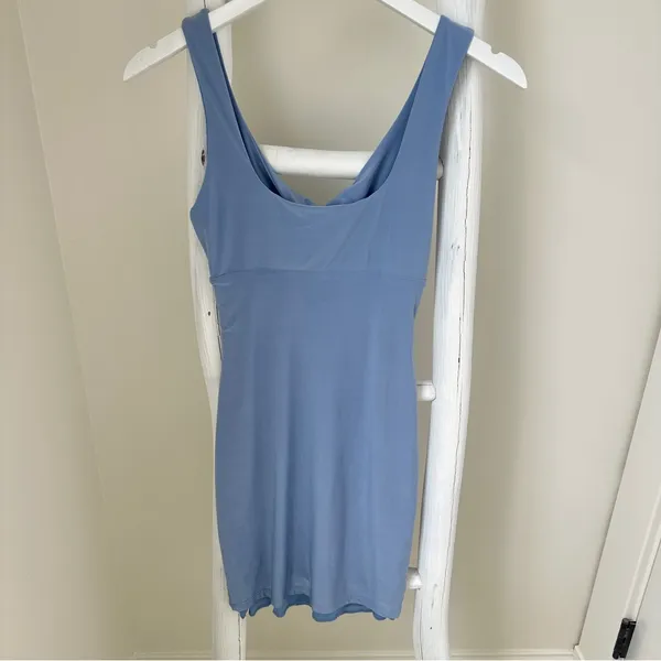 21 Saints Light Blue Sleeveless Twist-Front Mini Dress Size Small - Image 2