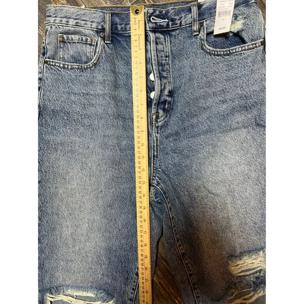 Pacsun High Rise‎ Straight Jeans Distressed Light Wash Size 30 Button Fly Baggy - Image 9