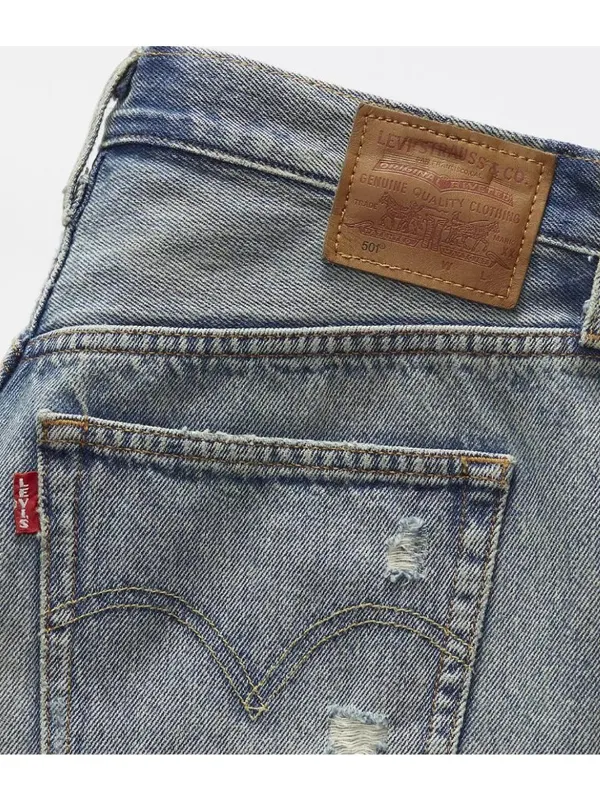 Levi's 25 Premium 501 Original Fit High Rise Women's Denim Shorts Vague Finish - Image 5