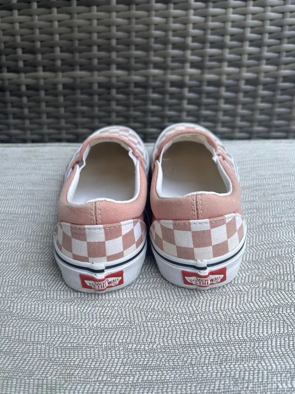 Vans Classic Slip-On mauve pink & white checkerboard unisex sneakers - Image 6
