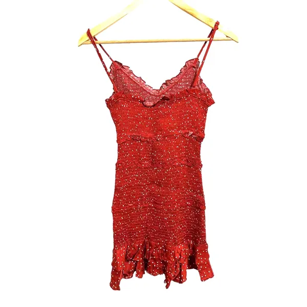 Olivaceous Women's‎ Smocked Ruffle Rib Knit Spaghetti Strap Sun Dress sz S - Image 7