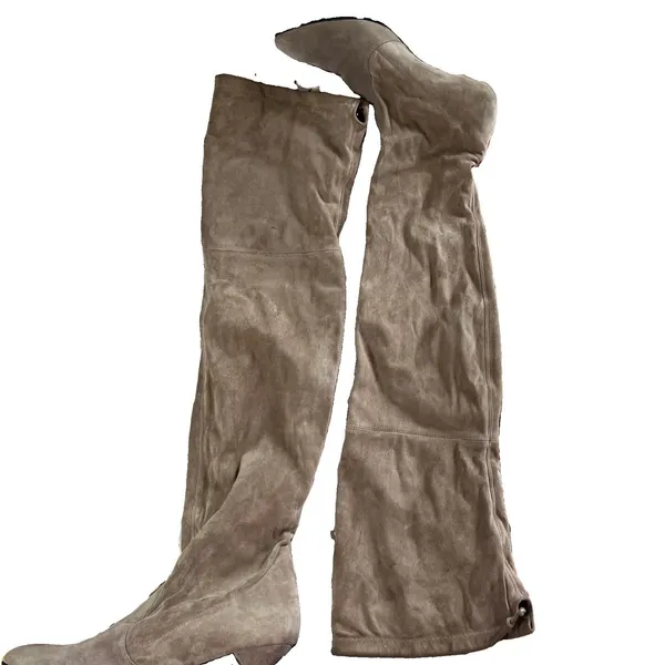 Stuart Weitzman Taupe Suede Tie Model Over-The-Knee Boot Size 9 - Image 5