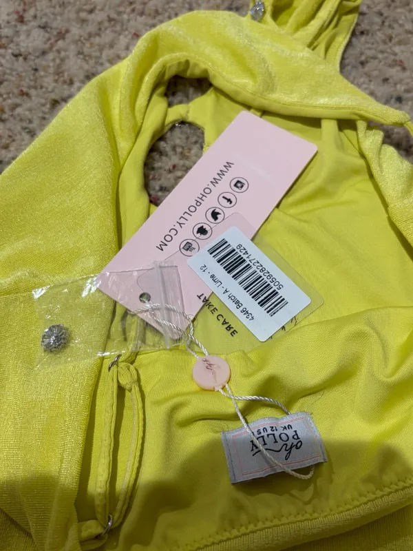 Oh Polly Cut Out Bodycon Mini Dress in Lime - Image 11
