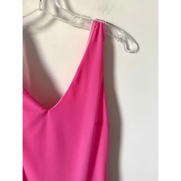 Hello Molly Tie Back Open Back Ruffle Mini Dress Pink Size Small - Image 5