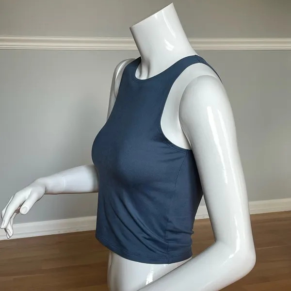 Abercrombie & Fitch Soft A&F Collection Crop Tank Top Women’s Size S Blue Sleeveless - Image 2