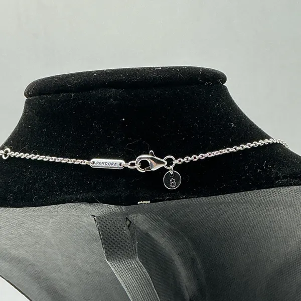 Pandora Blue Heart Halo Necklace Sterling Silver S925 ALE - Image 4