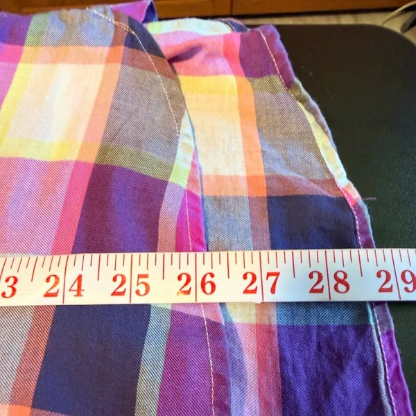 American Eagle Size XL Women's Purple Plaid Button Down Shirt 100% Cotton - Image 8