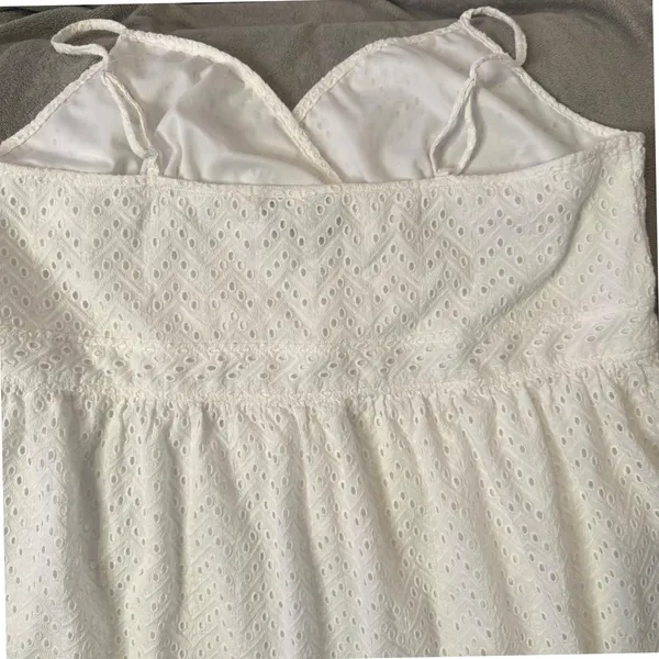 Lane Bryant White Cotton Eyelet Dress Size 24 Cottagecore‎ Coastal Embroidered - Image 6