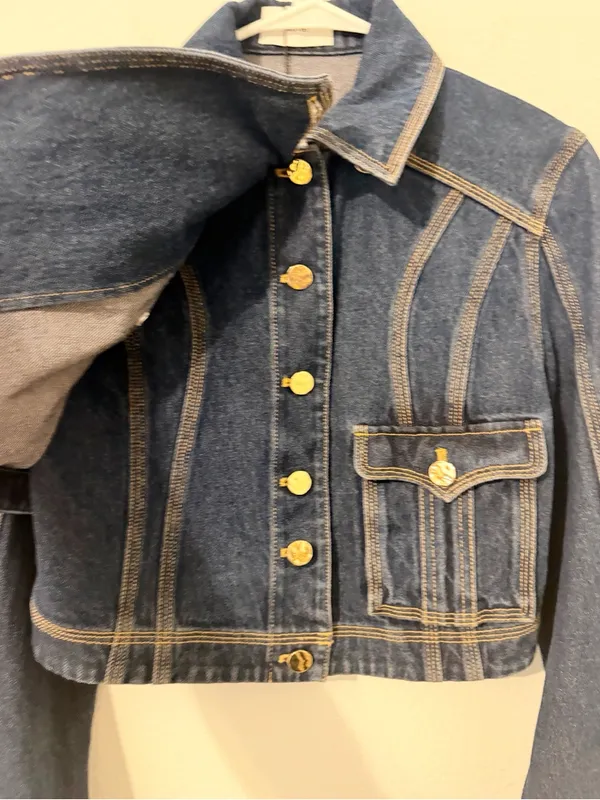 NWT Acler Valleybrook Jean Jacket Dark Indigo Blue Cropped Size US 2 * - Image 4