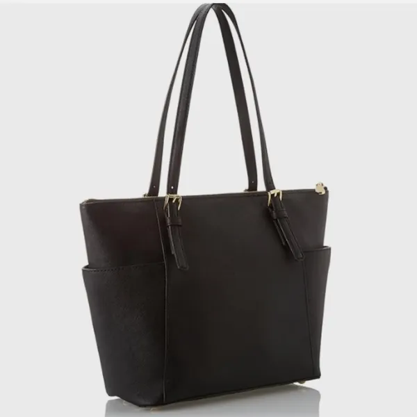 MICHAEL KORS Jet Set East West Top Zip Tote Bag Saffiano Leather Black - Image 2