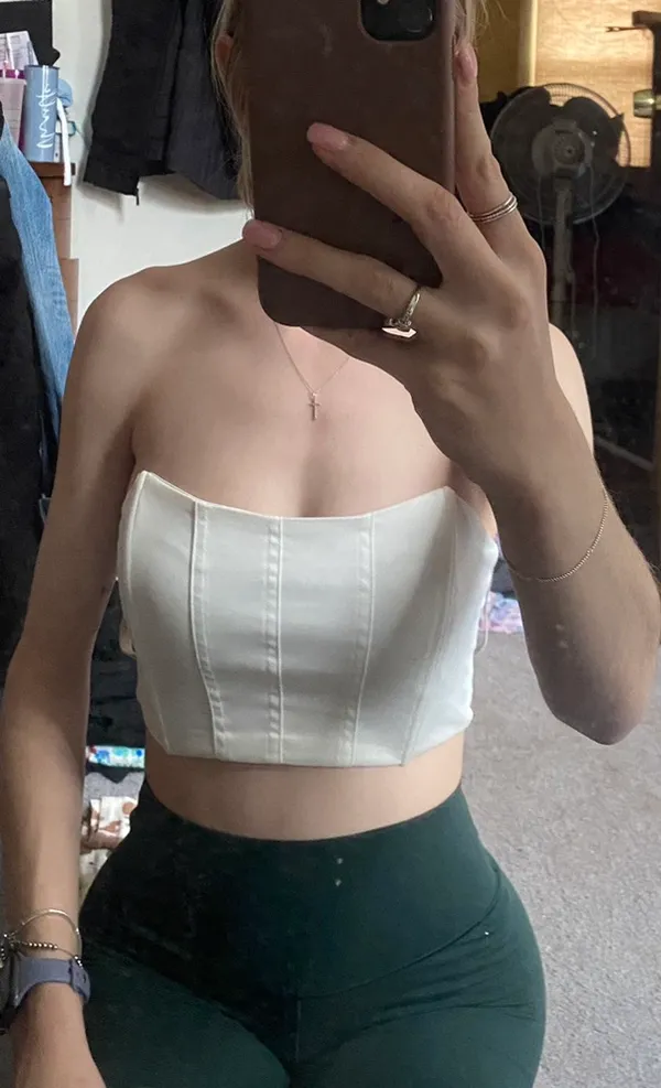 SheIn White Corset Tube Top - Image 4