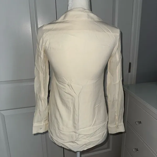 Theory Ivory Satin Blouse - Image 2