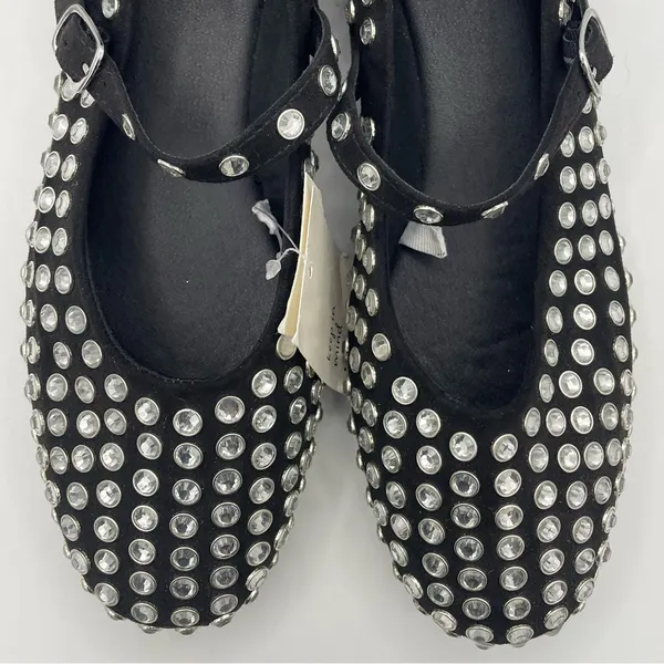 A New Day Issa rhinestone black mary jane ballet flats women’s Size 9 1/2 - Image 5