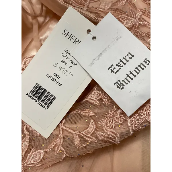NEW Sherri Hill Pink Tulle Floral Embroidery Embellished Mini A-Line Dress Sz 18 - Image 6