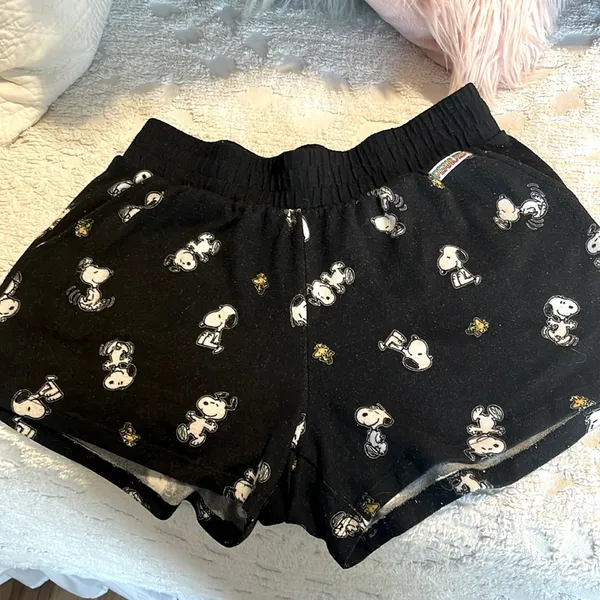 Snoopy Pajama Shorts Black - Image 2