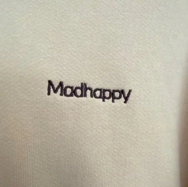 NWT Madhappy Classics Fleece Hoodie Rosewood XS Unisex Embroidered Hood - Image 4