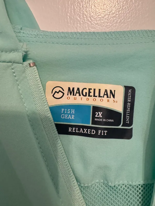 Fish Gear Women's 2X Jacket Windbreaker Mint Green Zip Up W/ Hood. - Image 5