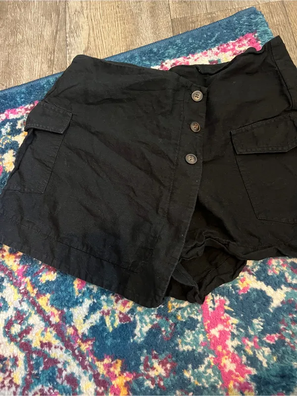 Mango linen blend black mini skort - Image 6