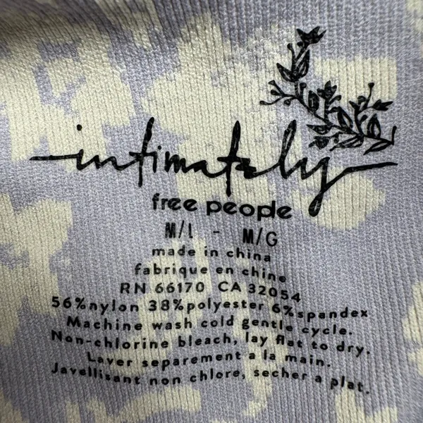 Free‎ People Intimately Floral Print Thong Bodysuit Lavender Cream M - Image 2