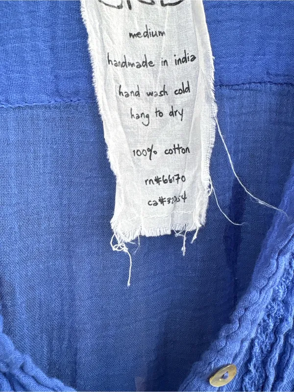Free People One Boho Tiered Swing Gauzy Cotton Blouse - Image 5