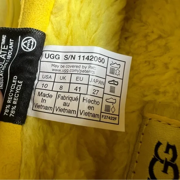 Ugg NEW Women's Tasman LTA Canary Yellow Puff Slippers Size 10 #094 - Image 7