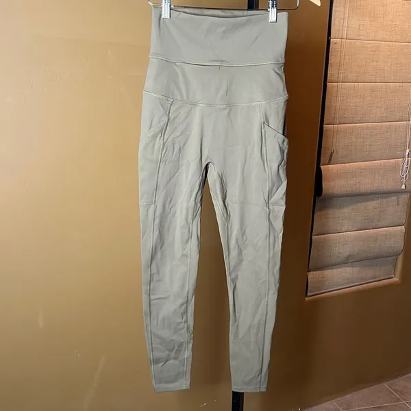 Free People Movement Ultra High Rise Leggings Olive Green Size Medium Pockets - Image 3