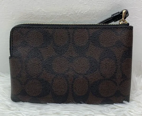 COACH Brown Coated Canvas Signature Wristlet - Image 2