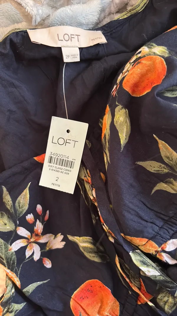 Orange, navy long maxi dress from loft - Image 3