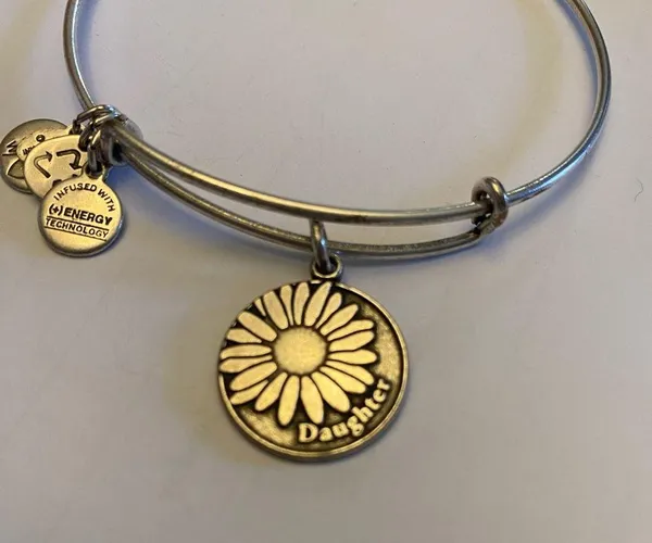 ALEX AND ANI Silver Daughter Charm Adjustable Bangle Bracelet - Image 4