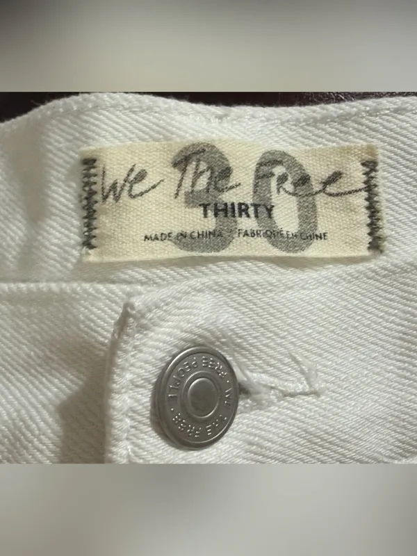 Free People We the Free Loving Good Vibrations Distressed white Shorts size 30 - Image 7