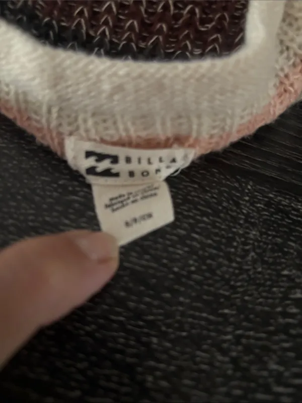 Billabong Striped Crewneck Sweater - Pink, Cream & Brown - Image 3