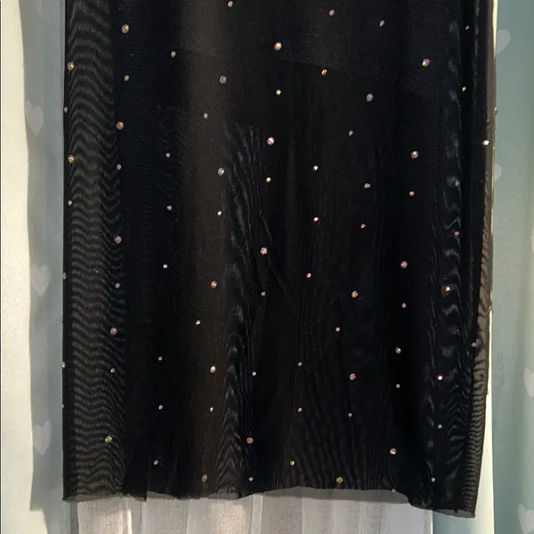 NWT Wild Fable Size XXS Black Long Sleeve Jeweled Dress - Image 7