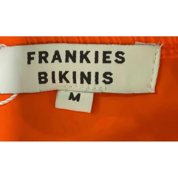 NWT Frankies Bikinis Richie Plisse Dress Orange Cut‎ Out Strapless Mini Size M - Image 5