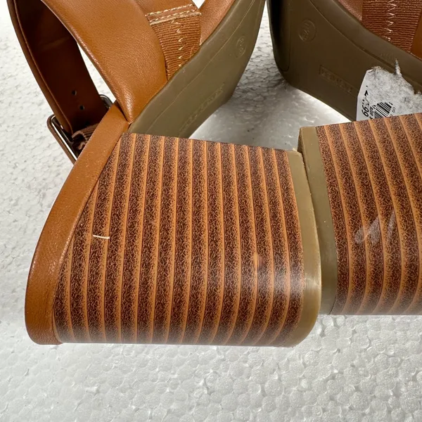 Marc Fisher Fathom Strappy Block Heel Sandal Women's 8.5 M Brown Buckle 3" Heel - Image 7