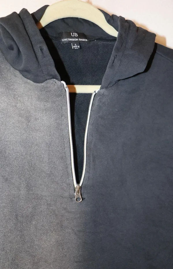 Two Tone Half Zip Hoodie Sweater Size L - Image 5